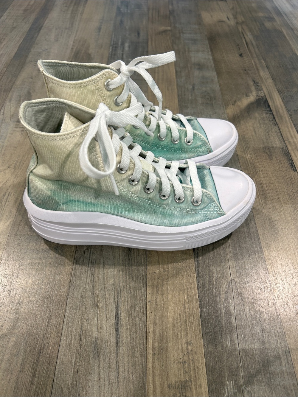Converse High-Top Platform Sneakers - Green Fade - Picture 3 of 12